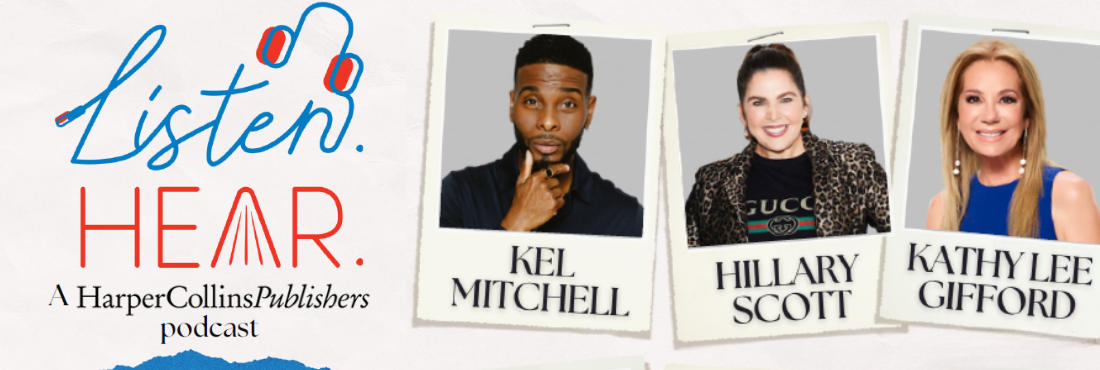 Spotify Listen Here Harper Collins Podcast Banner